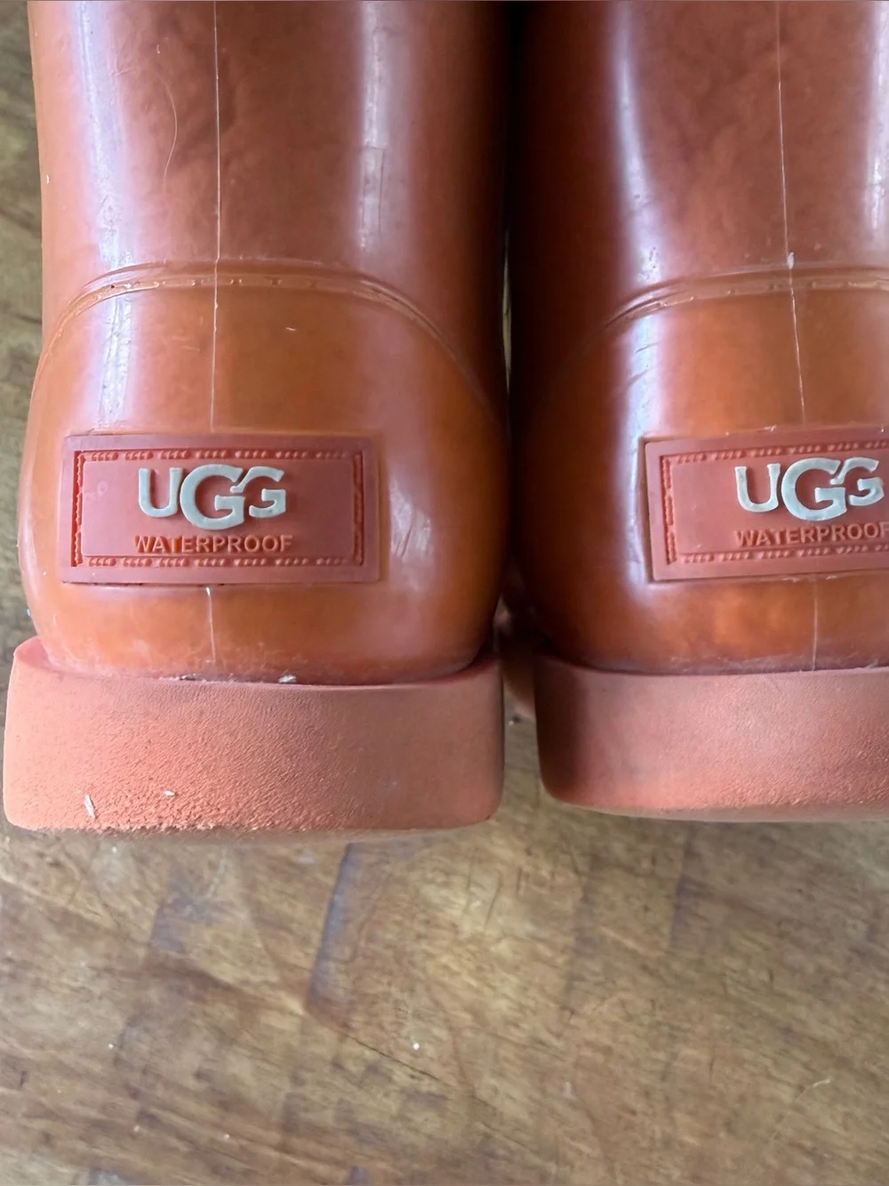 Ugg Shearling Lined Clear Orange Waterproof Mini Rain Boots Toddler 10